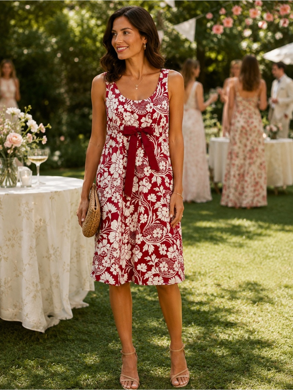 LOFT Pale Pink and White Floral Dress Label View
